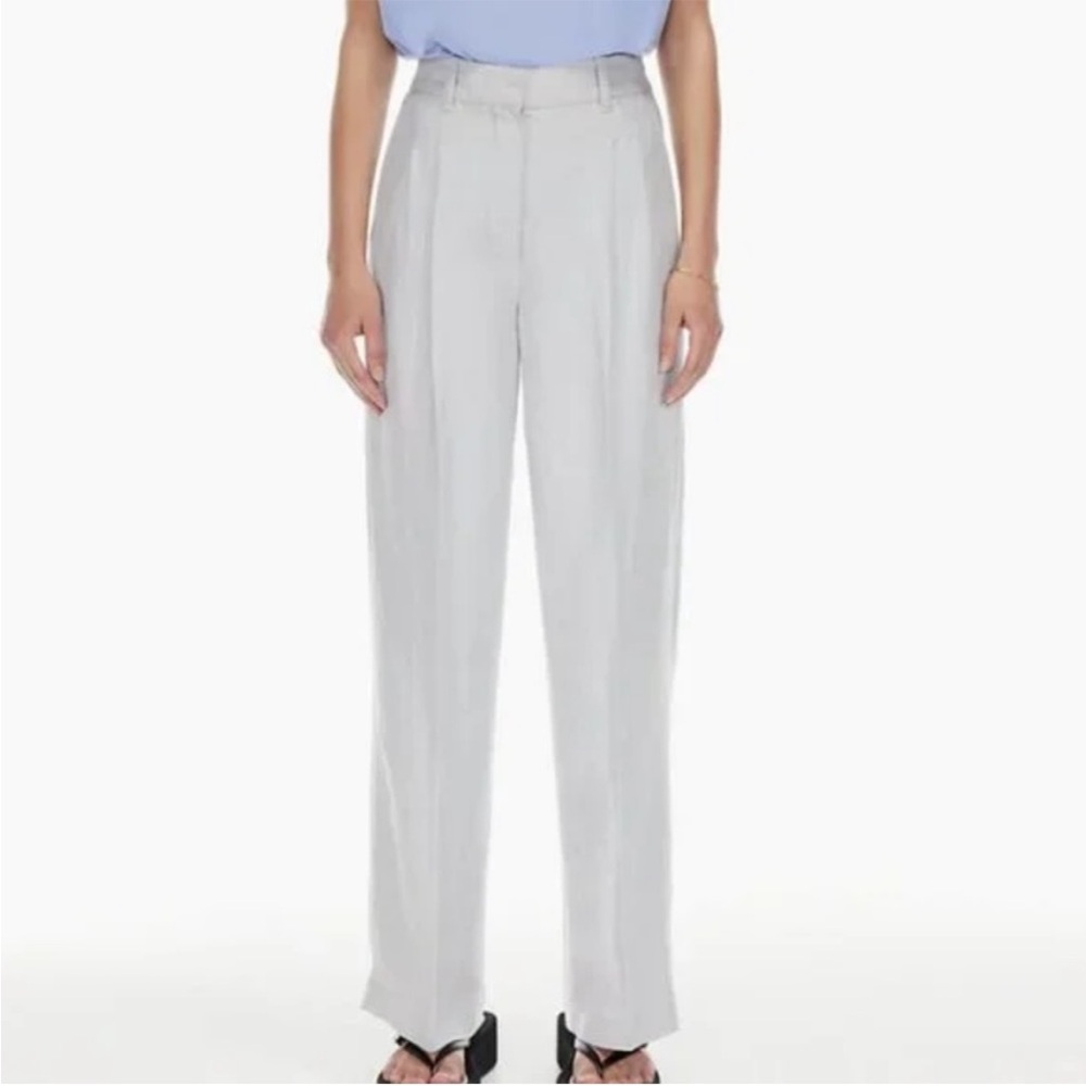 Aritzia x Wilfred • the effortless pant™ linen pearl gray sz 2 - Picture 2 of 8